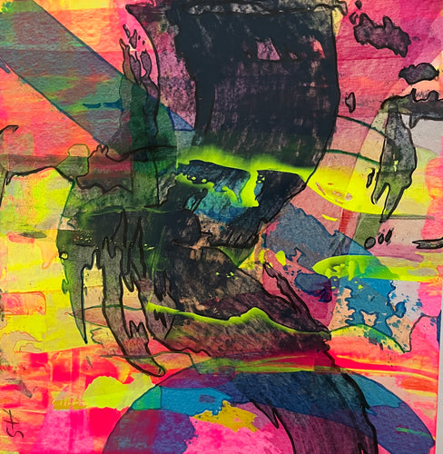 Morea malt Acryl auf Papier