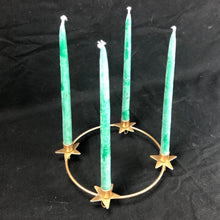 Laden Sie das Bild in den Galerie-Viewer, Kerzenhalter für Adventskranz Messing gold/rot klein